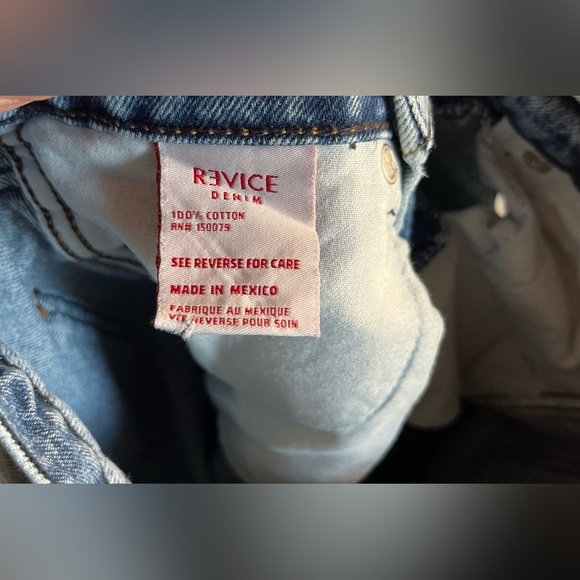 Revice Women's Size 27 Cross Over Distressed Straight Leg Denim Jean - Picture 10 of 10